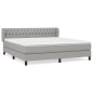 vidaXL Boxspringbett mit Matratze Hellgrau 180x200 cm Stoff vidaXL Boxspringbett mit Matratze Hellgrau 180x200 cm Stoff
