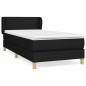 vidaXL Boxspringbett mit Matratze Schwarz 90x200 cm Stoff vidaXL Boxspringbett mit Matratze Schwarz 90x200 cm Stoff