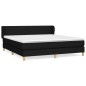 vidaXL Boxspringbett mit Matratze Schwarz 180x200 cm Stoff vidaXL Boxspringbett mit Matratze Schwarz 180x200 cm Stoff