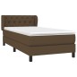 vidaXL Boxspringbett mit Matratze Dunkelbraun 80x200 cm Stoff vidaXL Boxspringbett mit Matratze Dunkelbraun 80x200 cm Stoff