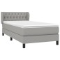 vidaXL Boxspringbett mit Matratze Hellgrau 100x200 cm Stoff vidaXL Boxspringbett mit Matratze Hellgrau 100x200 cm Stoff