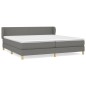 vidaXL Boxspringbett mit Matratze Dunkelgrau 200x200 cm Stoff vidaXL Boxspringbett mit Matratze Dunkelgrau 200x200 cm Stoff