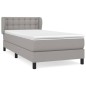 vidaXL Boxspringbett mit Matratze Hellgrau 90x190 cm Stoff vidaXL Boxspringbett mit Matratze Hellgrau 90x190 cm Stoff