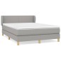 vidaXL Boxspringbett mit Matratze Hellgrau 140x190 cm Stoff vidaXL Boxspringbett mit Matratze Hellgrau 140x190 cm Stoff