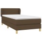 vidaXL Boxspringbett mit Matratze Dunkelbraun 90x200 cm Stoff vidaXL Boxspringbett mit Matratze Dunkelbraun 90x200 cm Stoff