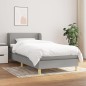 vidaXL Boxspringbett mit Matratze Hellgrau 80x200 cm Stoff vidaXL Boxspringbett mit Matratze Hellgrau 80x200 cm Stoff
