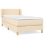 vidaXL Boxspringbett mit Matratze Creme 90x190 cm Stoff vidaXL Boxspringbett mit Matratze Creme 90x190 cm Stoff