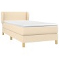 vidaXL Boxspringbett mit Matratze Creme 90x190 cm Stoff vidaXL Boxspringbett mit Matratze Creme 90x190 cm Stoff