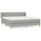 vidaXL Boxspringbett mit Matratze Hellgrau 160x200 cm Stoff vidaXL Boxspringbett mit Matratze Hellgrau 160x200 cm Stoff