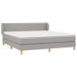 vidaXL Boxspringbett mit Matratze Hellgrau 160x200 cm Stoff vidaXL Boxspringbett mit Matratze Hellgrau 160x200 cm Stoff