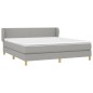 vidaXL Boxspringbett mit Matratze Hellgrau 180x200 cm Stoff vidaXL Boxspringbett mit Matratze Hellgrau 180x200 cm Stoff