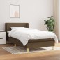 vidaXL Boxspringbett mit Matratze Dunkelbraun 90x200 cm Stoff vidaXL Boxspringbett mit Matratze Dunkelbraun 90x200 cm Stoff