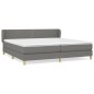 vidaXL Boxspringbett mit Matratze Dunkelgrau 200x200 cm Stoff vidaXL Boxspringbett mit Matratze Dunkelgrau 200x200 cm Stoff