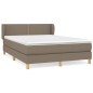 vidaXL Boxspringbett mit Matratze Taupe 140x190 cm Stoff vidaXL Boxspringbett mit Matratze Taupe 140x190 cm Stoff