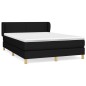 vidaXL Boxspringbett mit Matratze Schwarz 140x190 cm Stoff vidaXL Boxspringbett mit Matratze Schwarz 140x190 cm Stoff