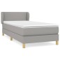 vidaXL Boxspringbett mit Matratze Hellgrau 100x200 cm Stoff vidaXL Boxspringbett mit Matratze Hellgrau 100x200 cm Stoff