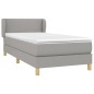 vidaXL Boxspringbett mit Matratze Hellgrau 100x200 cm Stoff vidaXL Boxspringbett mit Matratze Hellgrau 100x200 cm Stoff