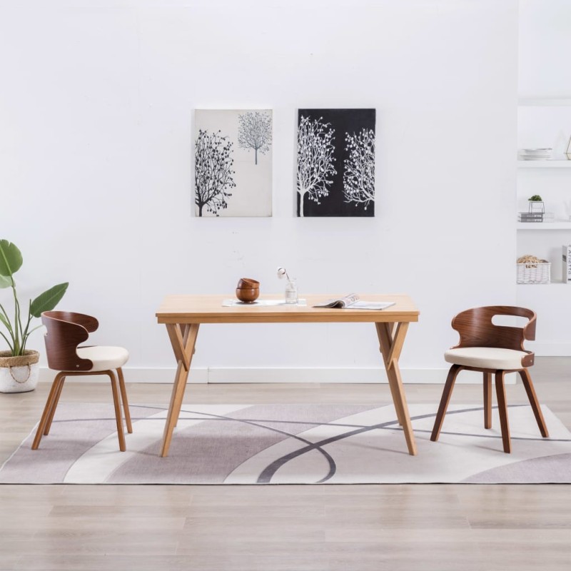 vidaXL Esszimmerstühle 2 Stk. Creme Bugholz und Kunstleder vidaXL Esszimmerstühle 2 Stk. Creme Bugholz und Kunstleder