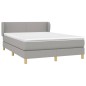 vidaXL Boxspringbett mit Matratze Hellgrau 140x200 cm Stoff vidaXL Boxspringbett mit Matratze Hellgrau 140x200 cm Stoff