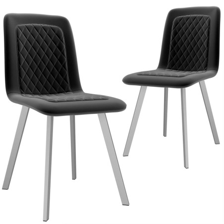Esszimmerstühle 2 Stk. Schwarz Samt