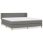 vidaXL Boxspringbett mit Matratze Dunkelgrau 180x200 cm Stoff vidaXL Boxspringbett mit Matratze Dunkelgrau 180x200 cm Stoff