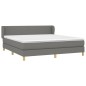 vidaXL Boxspringbett mit Matratze Dunkelgrau 180x200 cm Stoff vidaXL Boxspringbett mit Matratze Dunkelgrau 180x200 cm Stoff