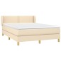 vidaXL Boxspringbett mit Matratze Creme 140x200 cm Stoff vidaXL Boxspringbett mit Matratze Creme 140x200 cm Stoff