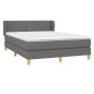 vidaXL Boxspringbett mit Matratze Dunkelgrau 140x200 cm Stoff vidaXL Boxspringbett mit Matratze Dunkelgrau 140x200 cm Stoff