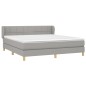 vidaXL Boxspringbett mit Matratze Hellgrau 160x200 cm Stoff