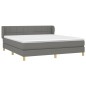 vidaXL Boxspringbett mit Matratze Dunkelgrau 160x200 cm Stoff vidaXL Boxspringbett mit Matratze Dunkelgrau 160x200 cm Stoff