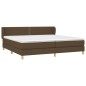 vidaXL Boxspringbett mit Matratze Dunkelbraun 200x200 cm Stoff vidaXL Boxspringbett mit Matratze Dunkelbraun 200x200 cm Stoff