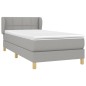 vidaXL Boxspringbett mit Matratze Hellgrau 100x200 cm Stoff vidaXL Boxspringbett mit Matratze Hellgrau 100x200 cm Stoff