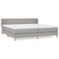 vidaXL Boxspringbett mit Matratze Hellgrau 200x200 cm Stoff vidaXL Boxspringbett mit Matratze Hellgrau 200x200 cm Stoff