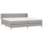 vidaXL Boxspringbett mit Matratze Hellgrau 200x200 cm Stoff vidaXL Boxspringbett mit Matratze Hellgrau 200x200 cm Stoff