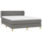 vidaXL Boxspringbett mit Matratze Dunkelgrau 140x190 cm Stoff vidaXL Boxspringbett mit Matratze Dunkelgrau 140x190 cm Stoff