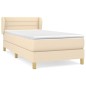 vidaXL Boxspringbett mit Matratze Creme 90x200 cm Stoff vidaXL Boxspringbett mit Matratze Creme 90x200 cm Stoff