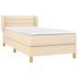 vidaXL Boxspringbett mit Matratze Creme 90x200 cm Stoff vidaXL Boxspringbett mit Matratze Creme 90x200 cm Stoff