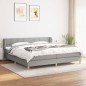 vidaXL Boxspringbett mit Matratze Hellgrau 200x200 cm Stoff vidaXL Boxspringbett mit Matratze Hellgrau 200x200 cm Stoff