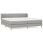 vidaXL Boxspringbett mit Matratze Hellgrau 200x200 cm Stoff vidaXL Boxspringbett mit Matratze Hellgrau 200x200 cm Stoff