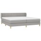 vidaXL Boxspringbett mit Matratze Hellgrau 200x200 cm Stoff vidaXL Boxspringbett mit Matratze Hellgrau 200x200 cm Stoff