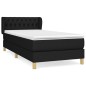 vidaXL Boxspringbett mit Matratze Schwarz 90x190 cm Stoff vidaXL Boxspringbett mit Matratze Schwarz 90x190 cm Stoff