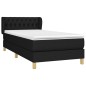 vidaXL Boxspringbett mit Matratze Schwarz 90x190 cm Stoff vidaXL Boxspringbett mit Matratze Schwarz 90x190 cm Stoff