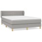vidaXL Boxspringbett mit Matratze Hellgrau 140x190 cm Stoff vidaXL Boxspringbett mit Matratze Hellgrau 140x190 cm Stoff