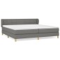 vidaXL Boxspringbett mit Matratze Dunkelgrau 200x200 cm Stoff vidaXL Boxspringbett mit Matratze Dunkelgrau 200x200 cm Stoff