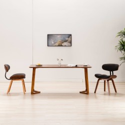 vidaXL Esszimmerstühle 2 Stk. Grau Bugholz und Stoff 