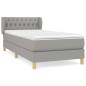 vidaXL Boxspringbett mit Matratze Hellgrau 90x190 cm Stoff vidaXL Boxspringbett mit Matratze Hellgrau 90x190 cm Stoff