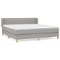 vidaXL Boxspringbett mit Matratze Hellgrau 180x200 cm Stoff vidaXL Boxspringbett mit Matratze Hellgrau 180x200 cm Stoff