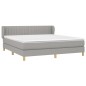 vidaXL Boxspringbett mit Matratze Hellgrau 180x200 cm Stoff vidaXL Boxspringbett mit Matratze Hellgrau 180x200 cm Stoff