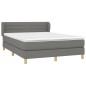 vidaXL Boxspringbett mit Matratze Dunkelgrau 140x190 cm Stoff vidaXL Boxspringbett mit Matratze Dunkelgrau 140x190 cm Stoff