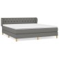 vidaXL Boxspringbett mit Matratze Dunkelgrau 160x200 cm Stoff vidaXL Boxspringbett mit Matratze Dunkelgrau 160x200 cm Stoff